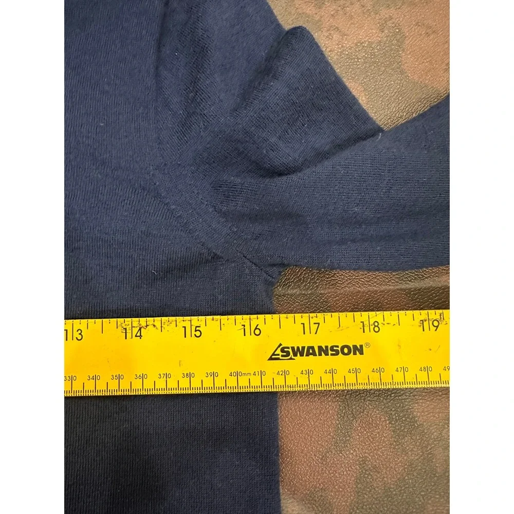 J.Crew Navy Blue 100% Merino Wool Crewneck Sweater Medium Long Sleeve